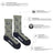 Women’s olive green merino wool socks with black skunk patterns and black toe heel and sole wool socks gift idea