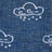 Women’s winter merino wool socks in blue with white embroidered clouds and snowflakes for cozy cold days