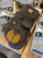 Cozy unisex brown bear wool mittens with yellow nose and black eyes