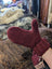 Maroon Maple Ice Mittens in Zealand wool with textured knit