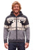 Cozy gray and cream woolen moose cardigan with fair trade zealand wool and black moose silhouettes
