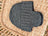 A cozy dark gray woolen solo ear flap hat with ribbed texture and folded cuff for warm winter wear