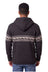 Dark gray woolen wave cardigan hoodie with geometric pattern made from soft fleece zealand wool fair trade quality