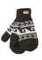 Black and white woolen wave mittens with traditional nordic wave pattern made from zealand wool and leather tag