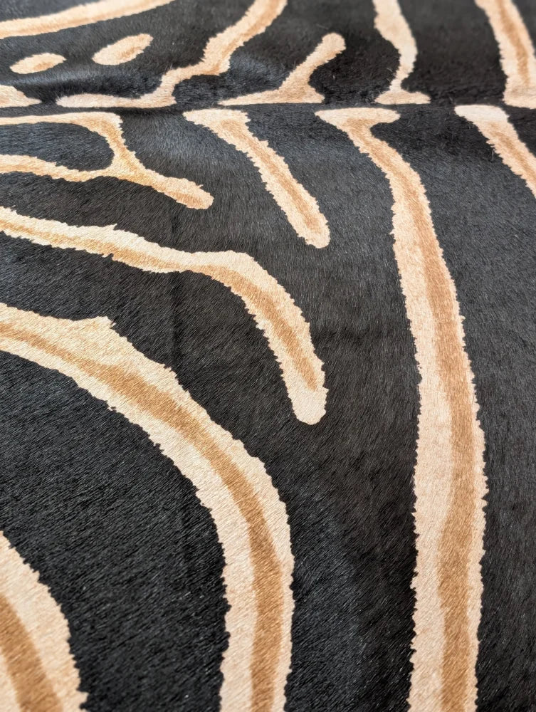 Black and tan zebra print faux fur throw blanket from angus oliver large cowhide with unique characteristics